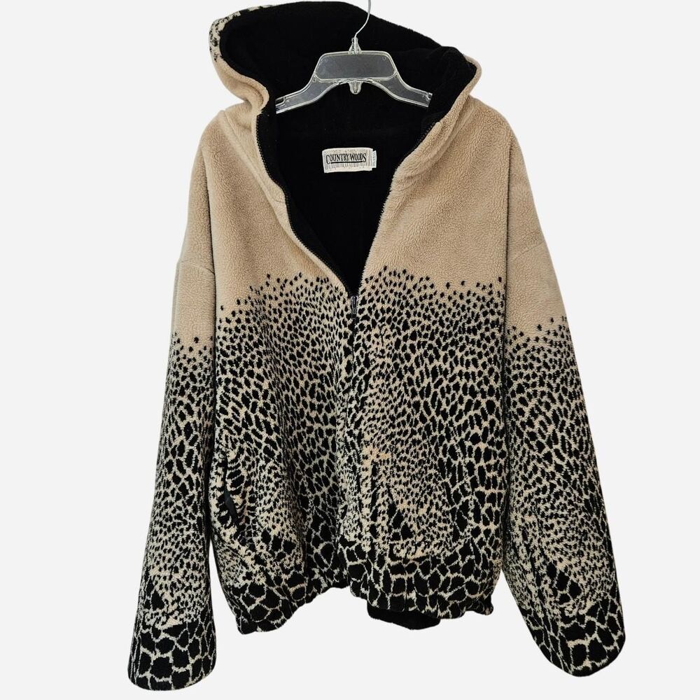 vintage streetwear gyaru cheetah teddy jacket country woods
